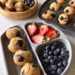 Dairy-free blueberry muffins served with berries.