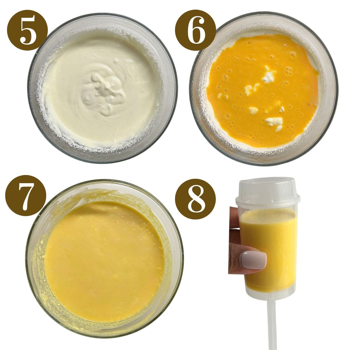Steps to make homemade push pops.