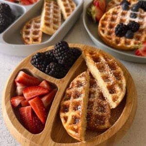 Protein waffles served with berries.