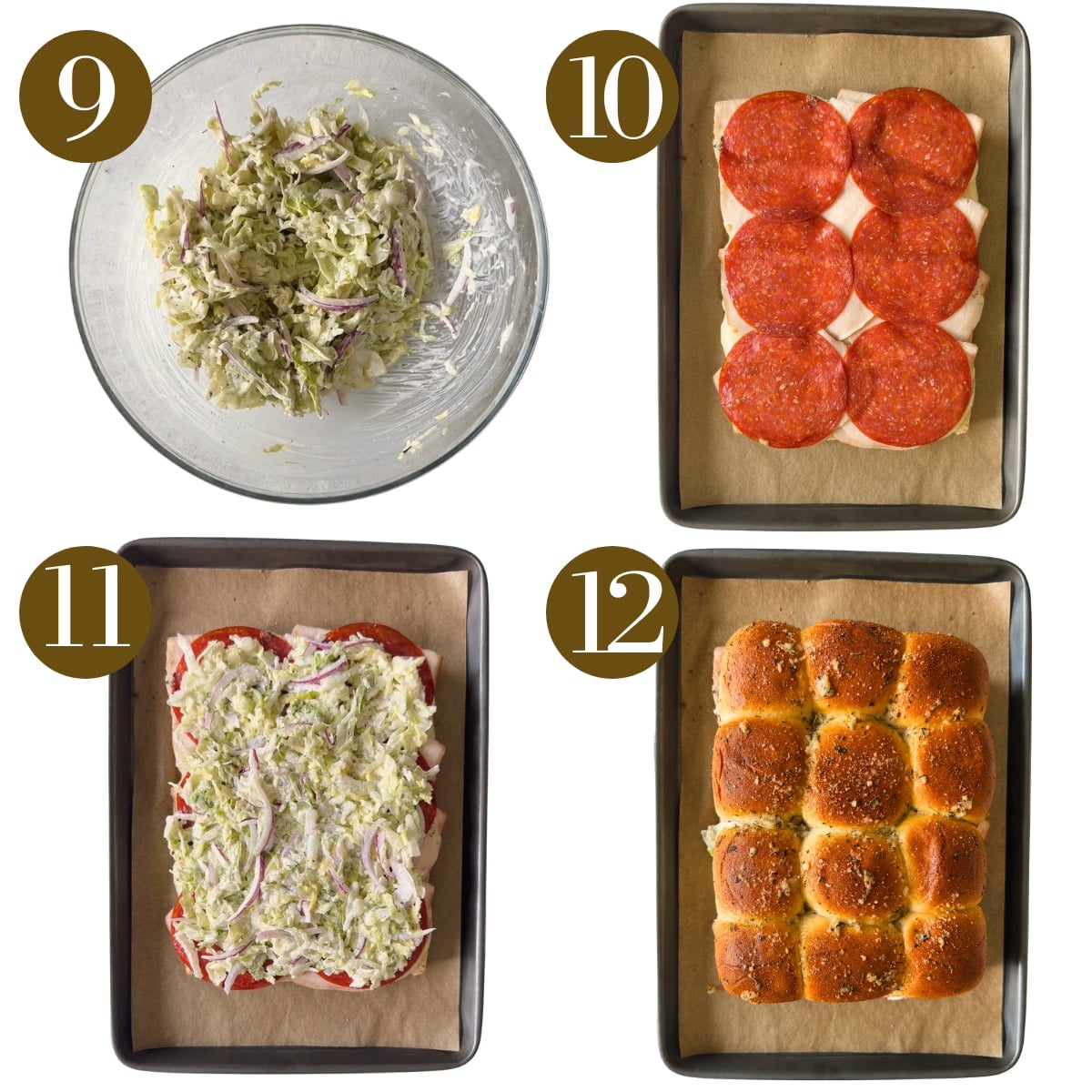 Steps to make Italian grinder sliders.