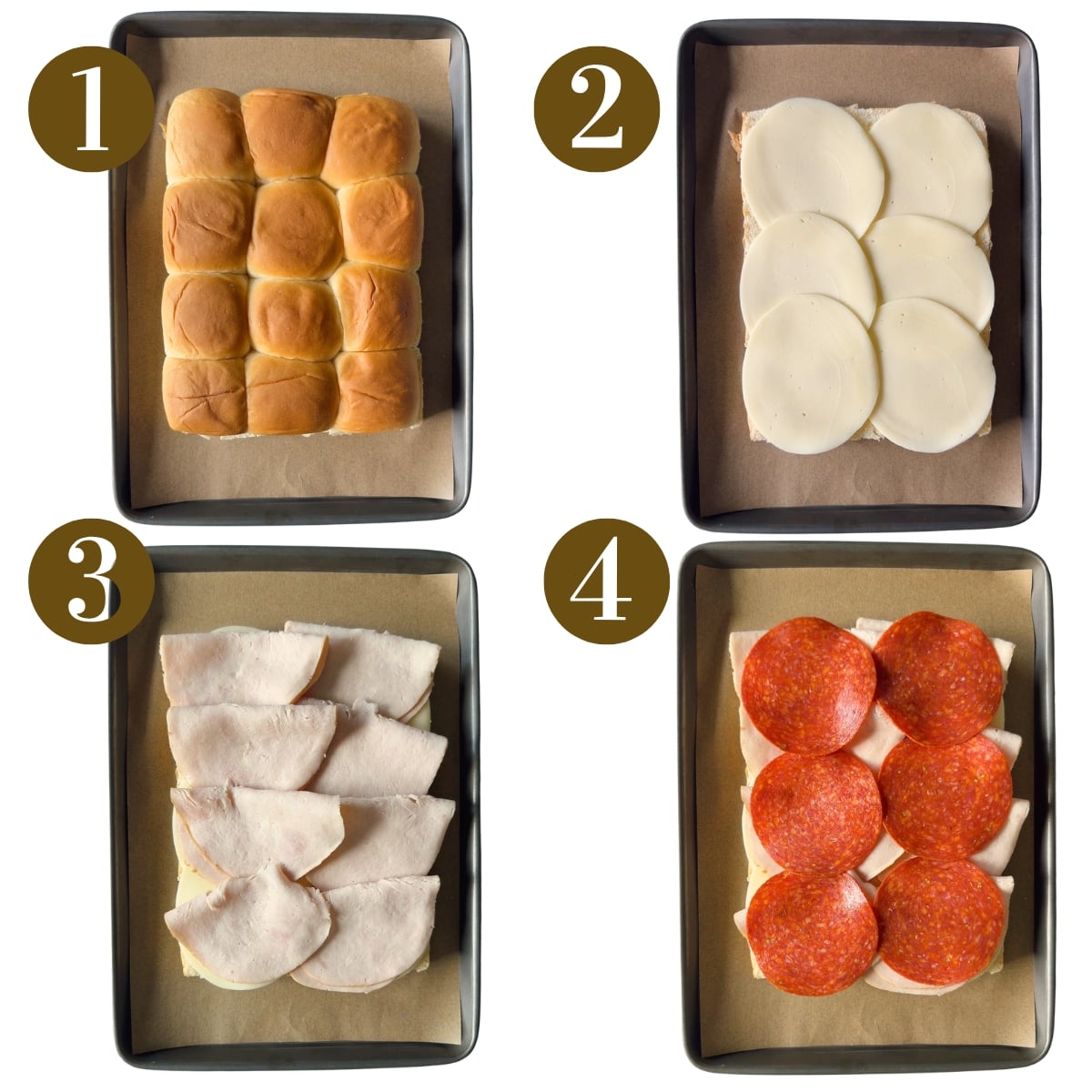 Steps to make Italian grinder sliders.