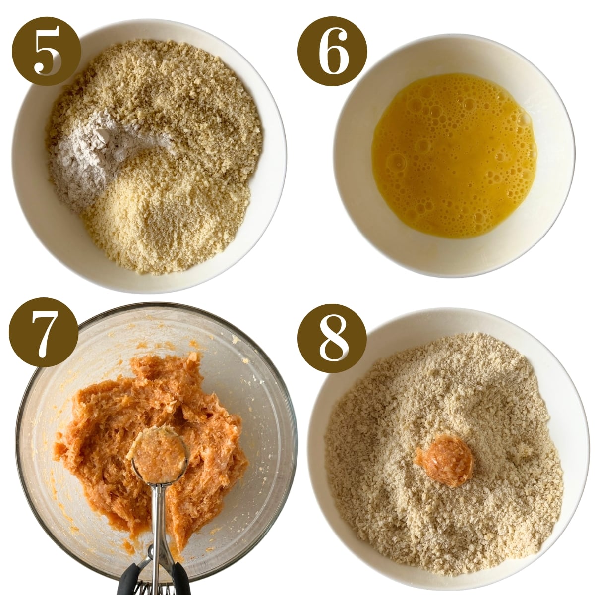 Steps to make cauliflower chicken nuggets.