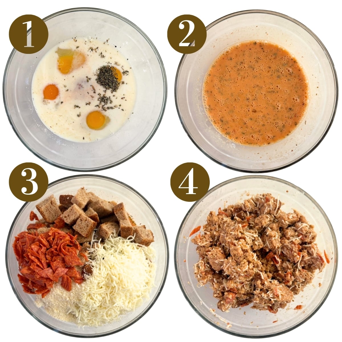 Steps to make pizza cups.