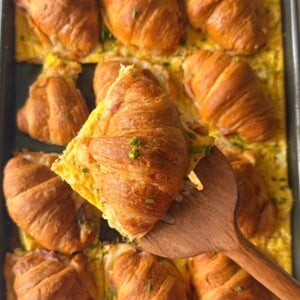 Baked ham and cheese croissants.