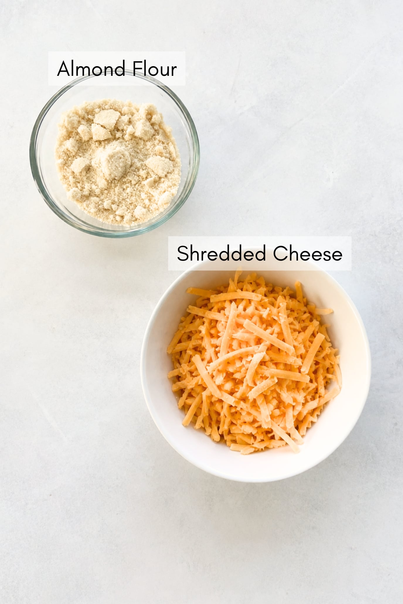 Ingredients to make cheese crackers.