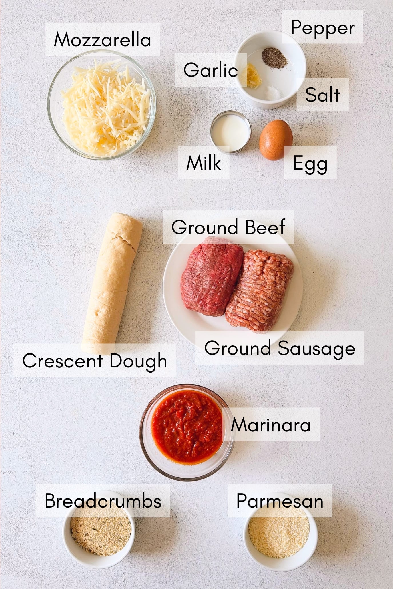 Ingredients to make meatball cups.