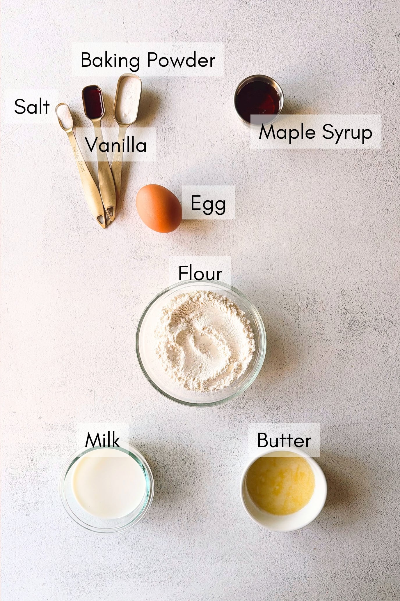 Ingredients to make pancake puffs.