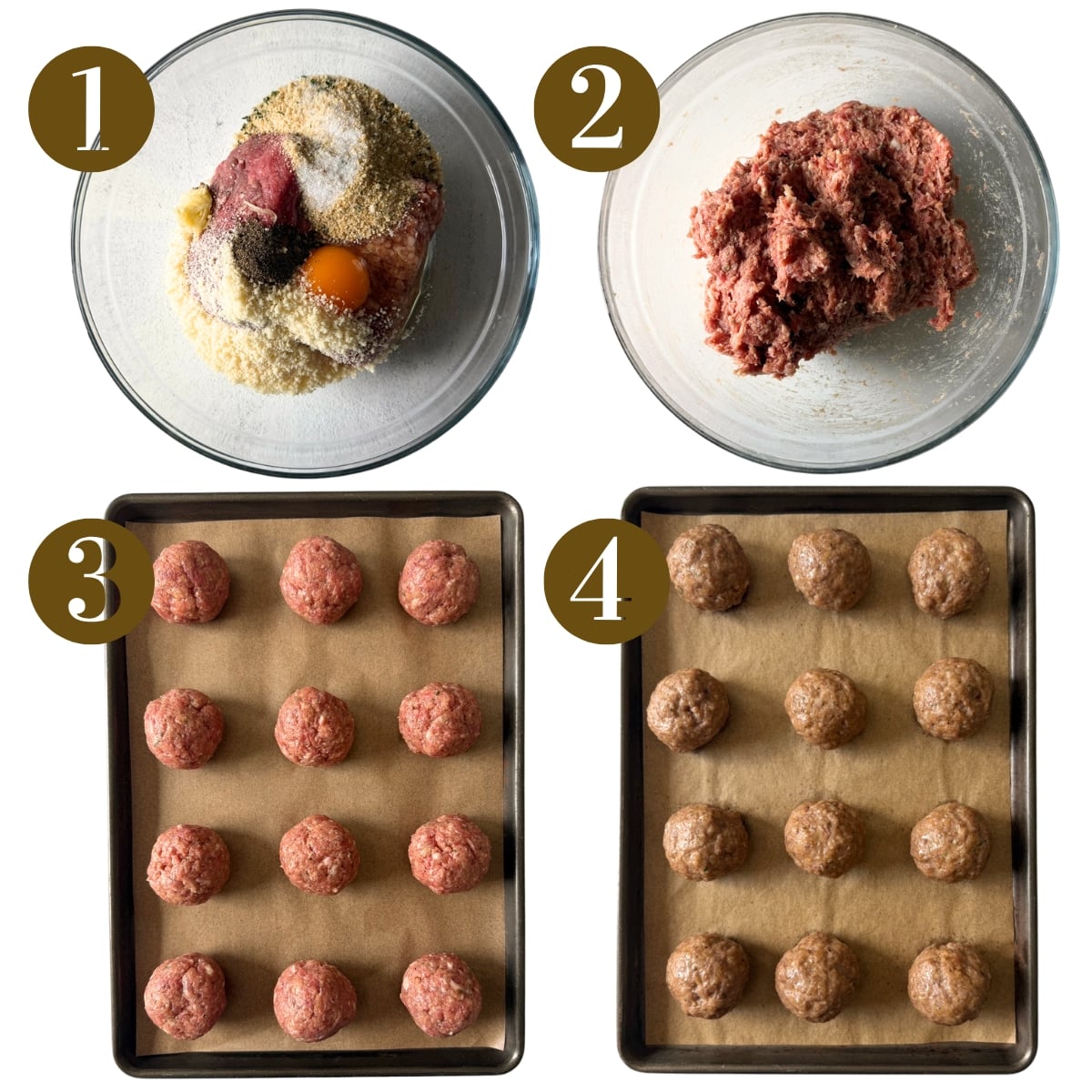 Steps to make meatball cups.