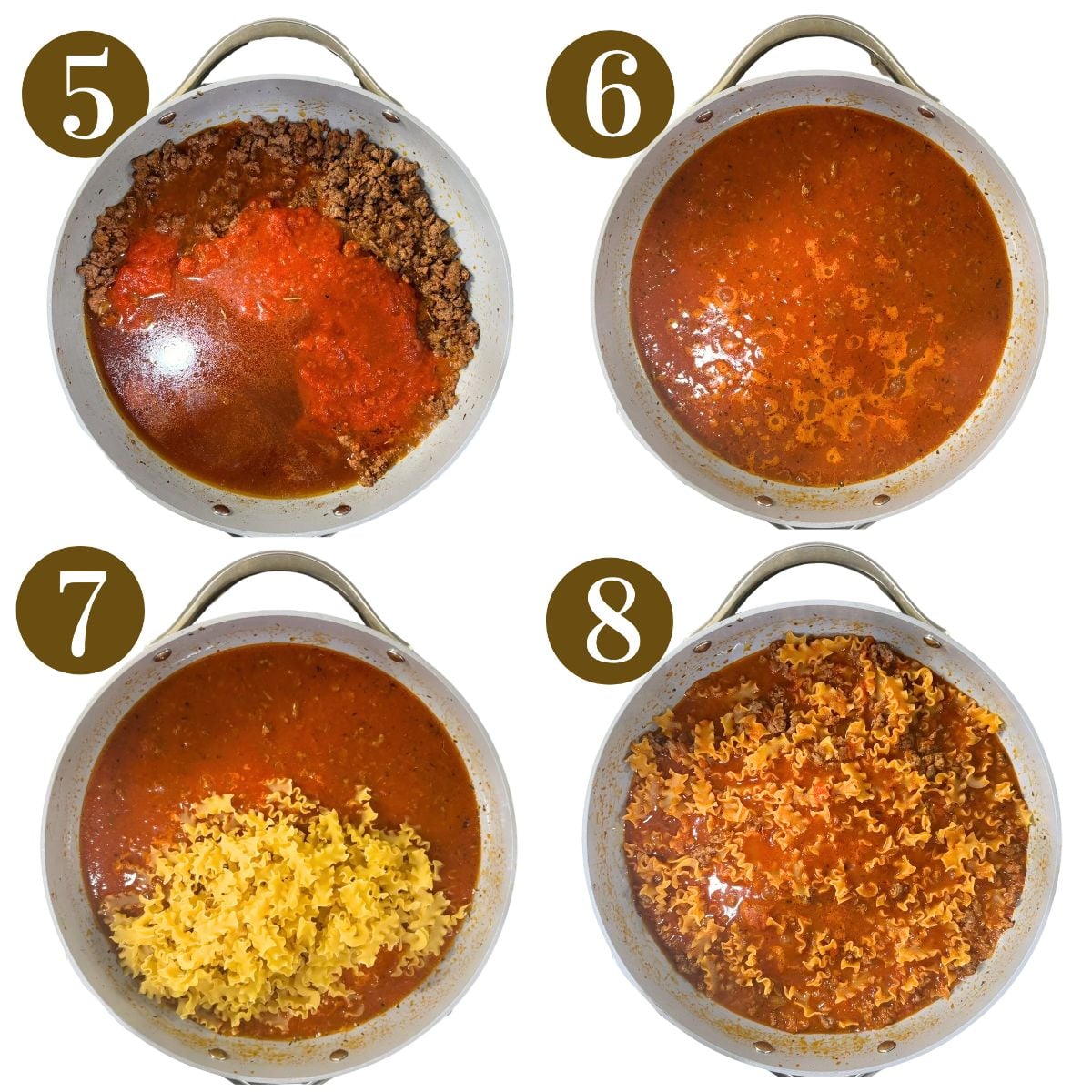 Steps to make lasagna pasta.