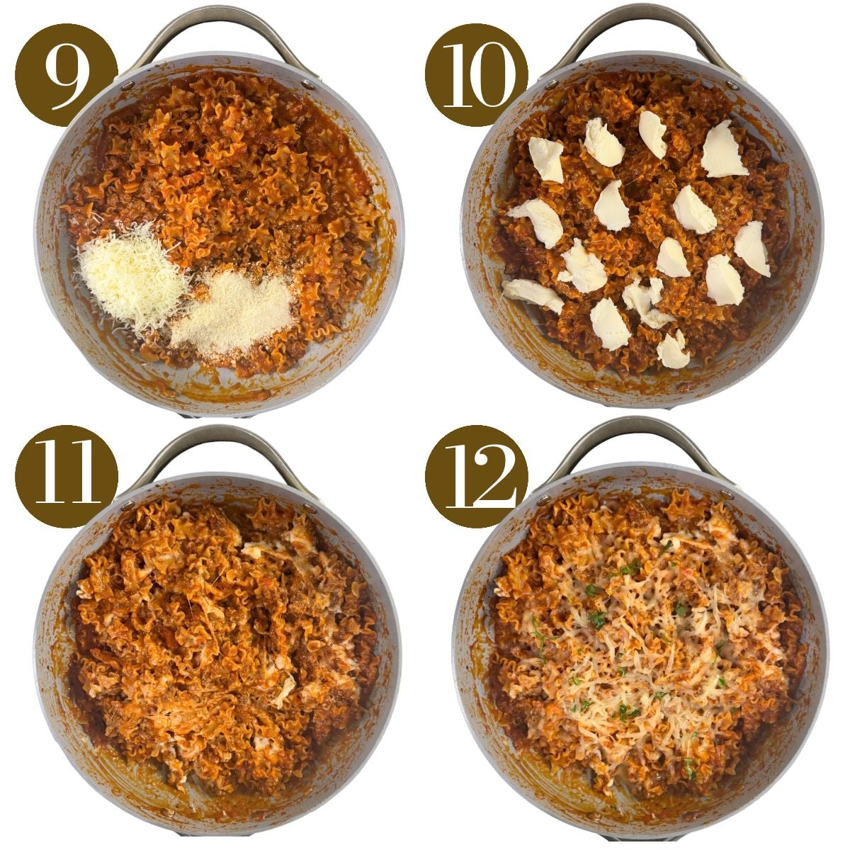 Steps to make lasagna pasta.