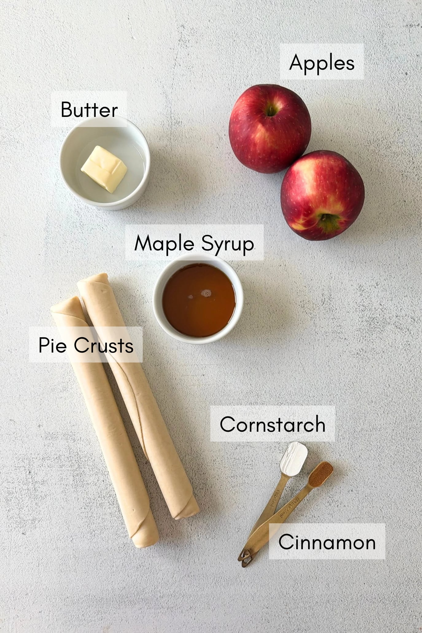 Ingredients to make mini apple pies.