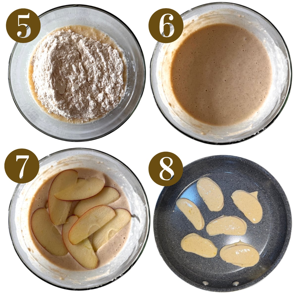 Steps to make apple pancake dippers.