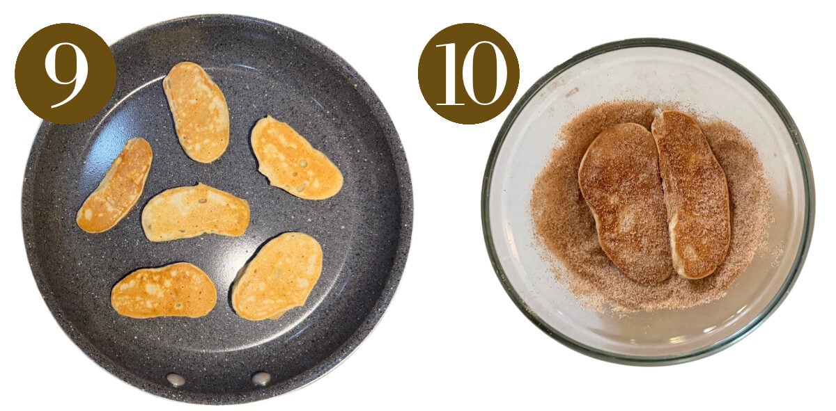 Steps to make apple pancake dippers.