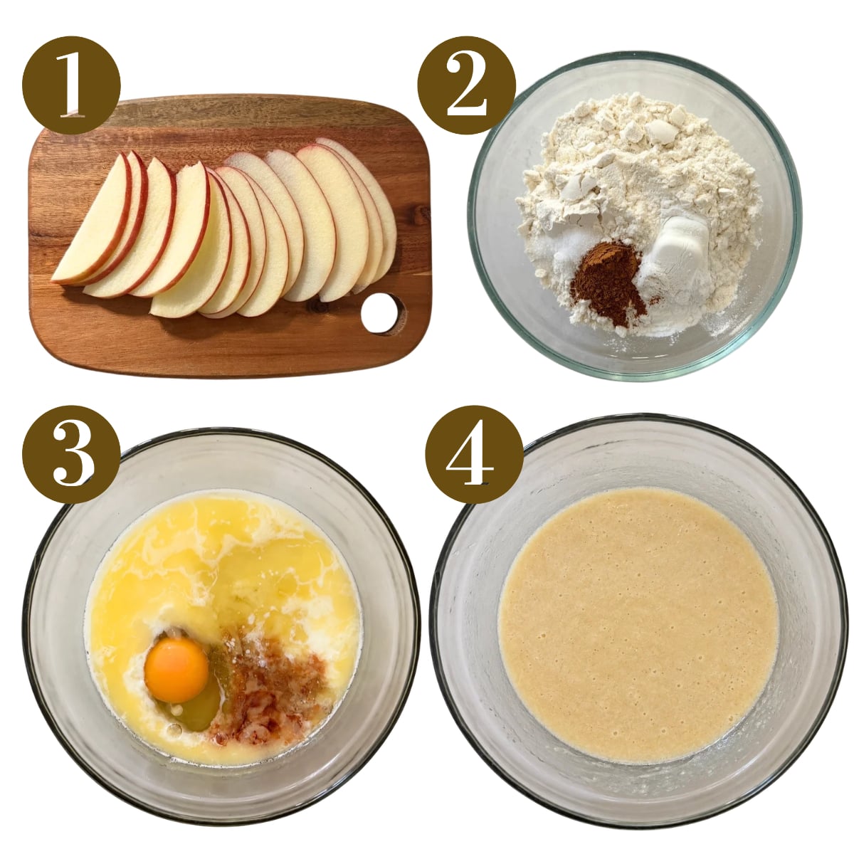 Steps to make apple pancake dippers.