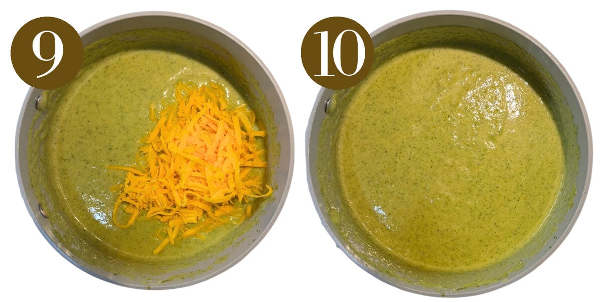 Steps to make broccolini soup.