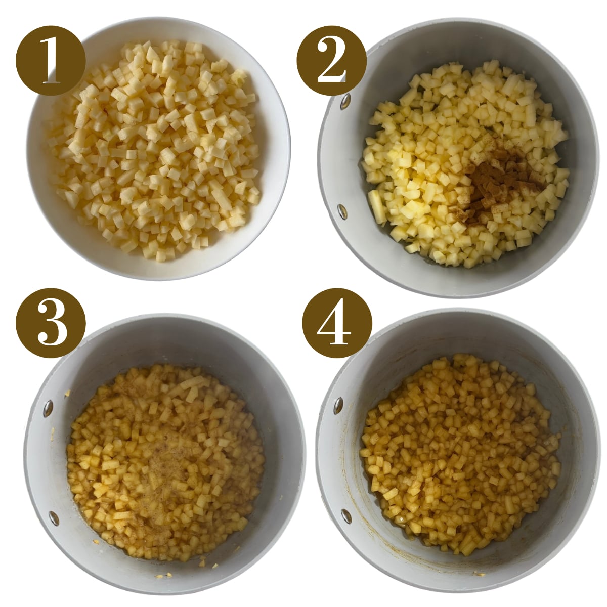 Steps to make mini apple pies.