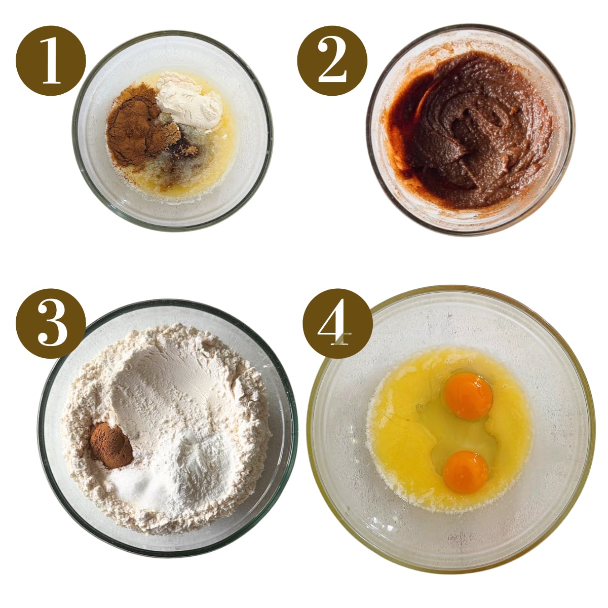 Steps to make pumpkin cinnamon roll pancakes.
